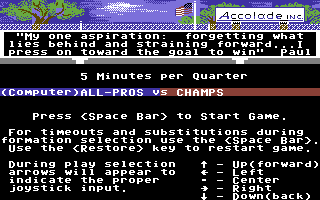 4th & Inches screenshot 3 for Commodore 64